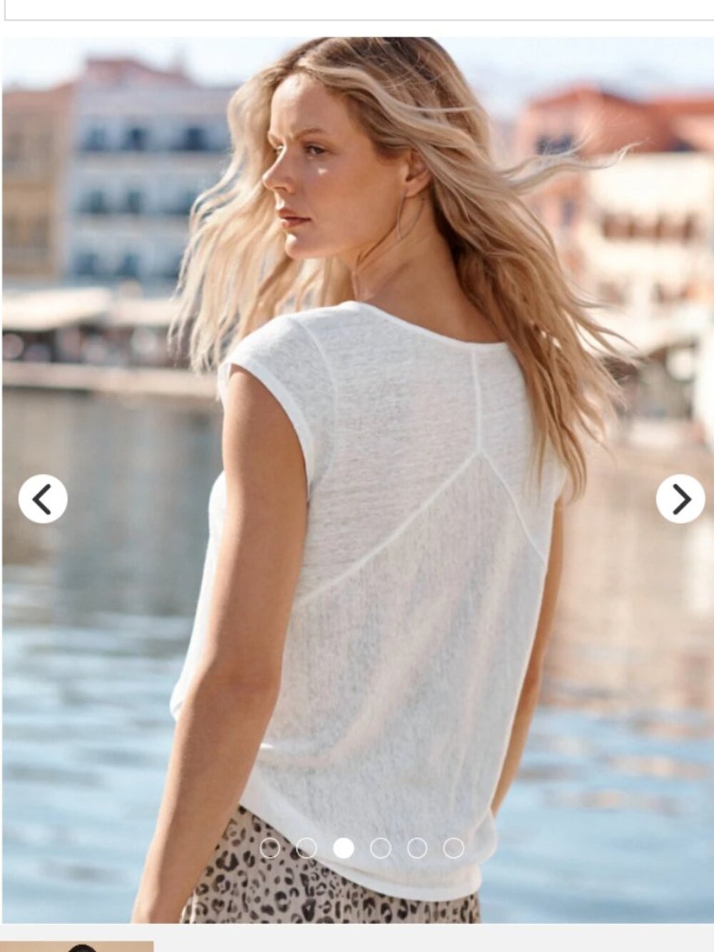 Garnet Hill Organic Linen cap- sleeve tee - Picture 9 of 9